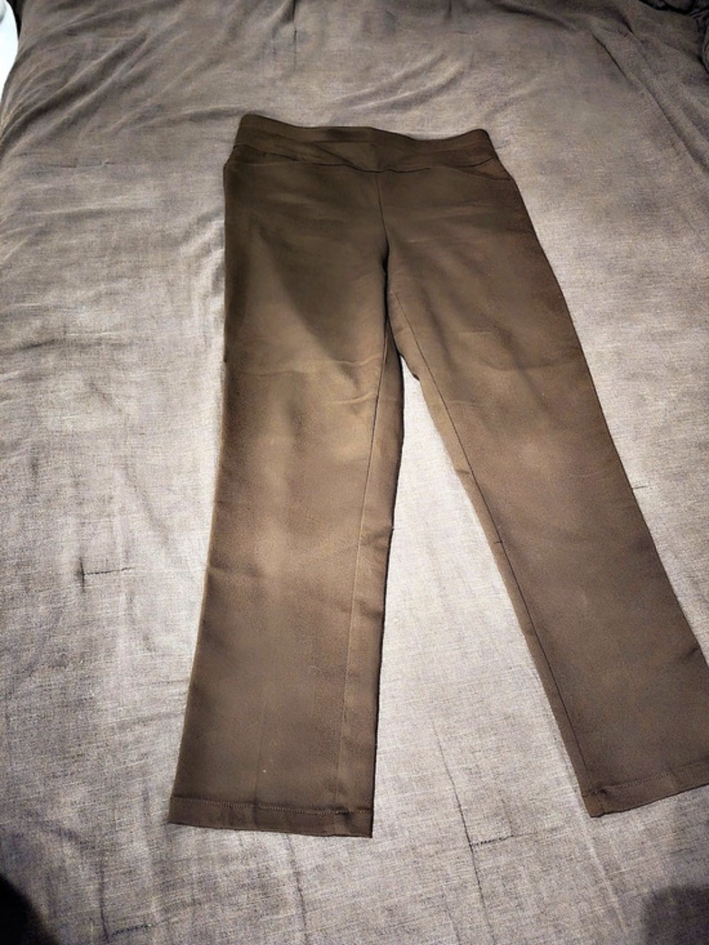 Croft & Barrow Brown Stretch Pull-On Pants Size 8 Short